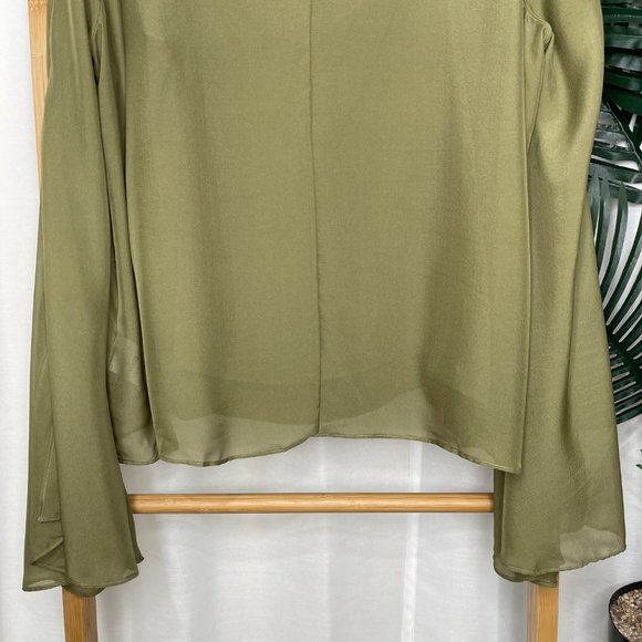 SOLD Camilla and Marc Sage Green Silk Essie Top Blouse Size 14 - Picture 9 of 14